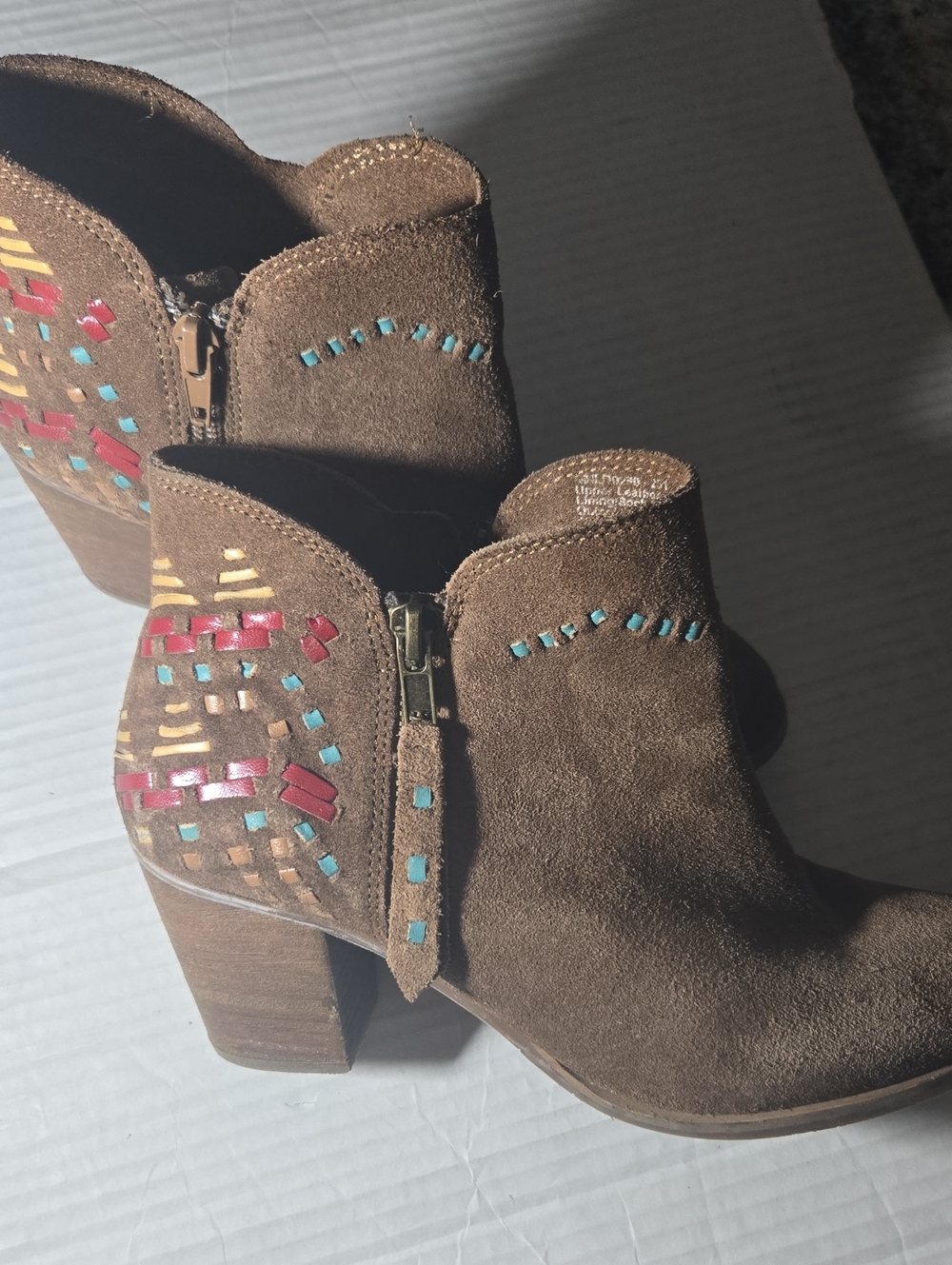 Naughty Monkey Brown Suede Embroidered Ankle Boots